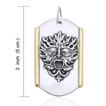 Silver and Gold Green Man Pendant MPD3129 - Jewelry